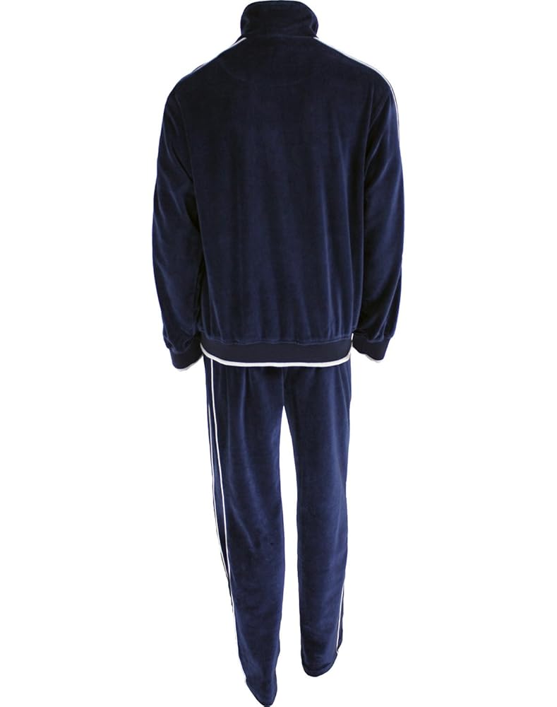 トップス BREATH LOGO VELOUR SET UP Burnt Orange Mens Velour Tracksuit with White Piping (Medium